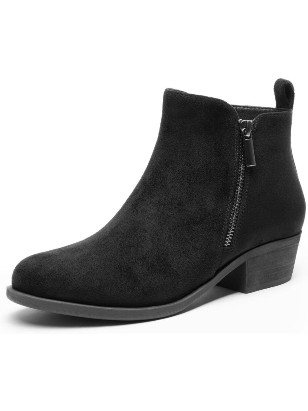 Stylish Women's Ankle Boots with Low Chunky Heel - Trendy Booties for Fall